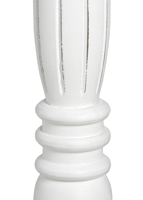 16298-a Shabby Chic White Distressed Painted Finish Wooden Standard Floor Light Lamp