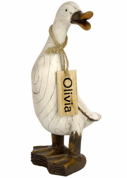 3620 bby Chic Indian Runner Duck Figurine Ornament OLIVIA Complete with Name Tag