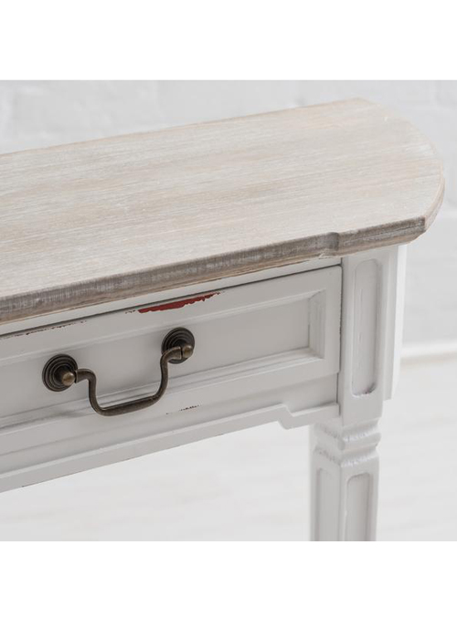 M000105_2_New England Style Distressed White Half Moon Console Table