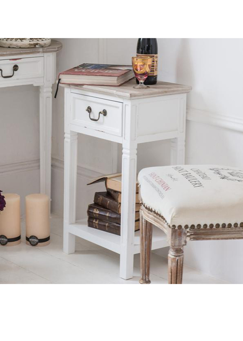 M000150_a_New England Style Distressed White Wooden Bedside Table