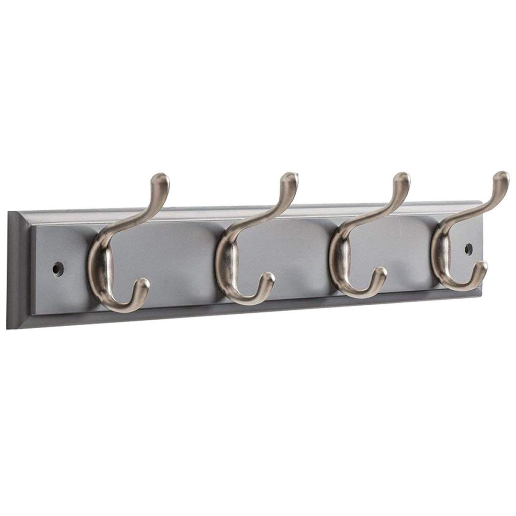 M900906_a_Dove Grey Heritage Painted Wooden Coat Rack Nickel 4 Hooks