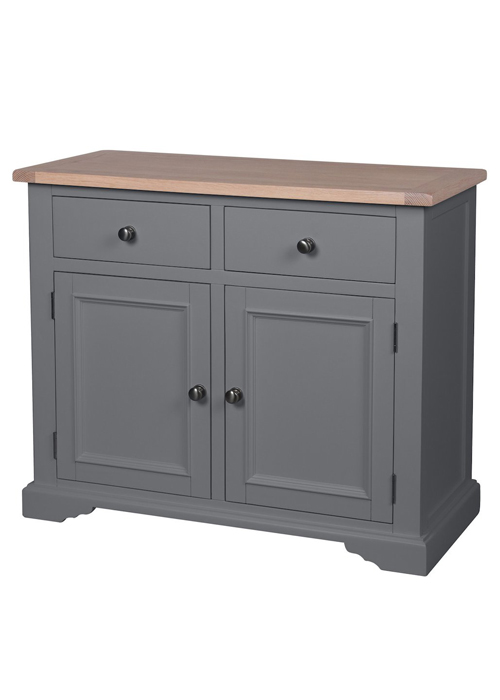 Sturdy Hand Crafted Grey Pine Oak Nickel Handles Assembled Cupboard Sideboard b