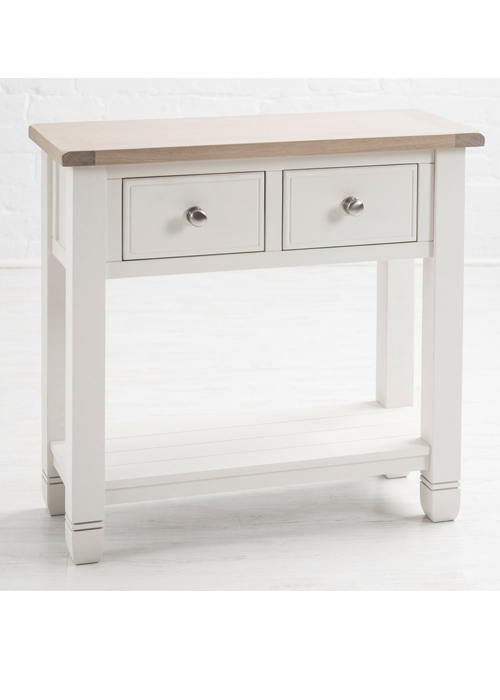 White Oak Nickel Handle Console Table