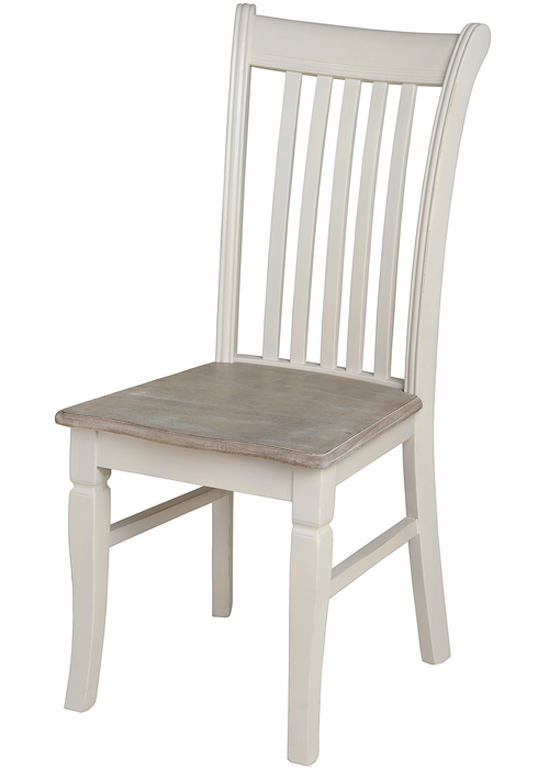 14840 New England Style Antique White Natural Limed Effect Seat Wooden Dining Chair