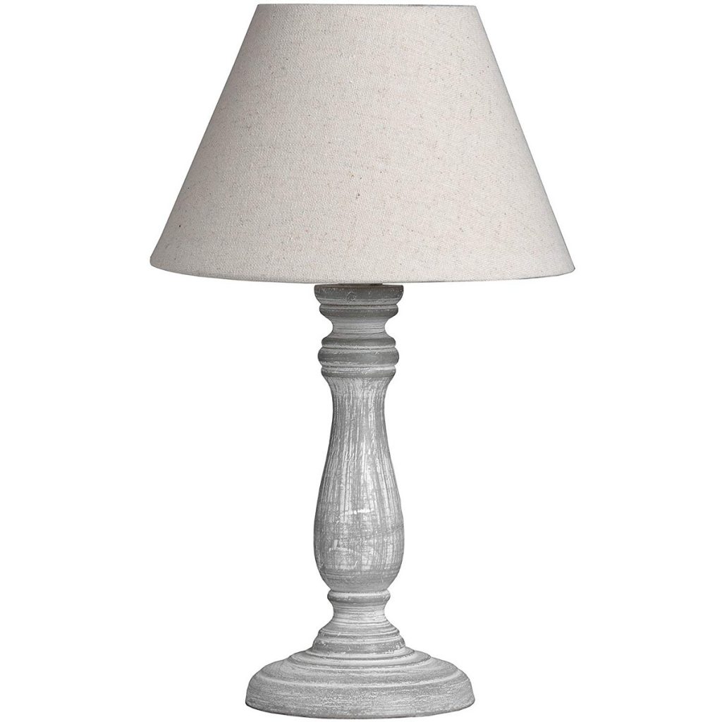 16290 Shabby Chic Classic White Grey Table Light Lamp