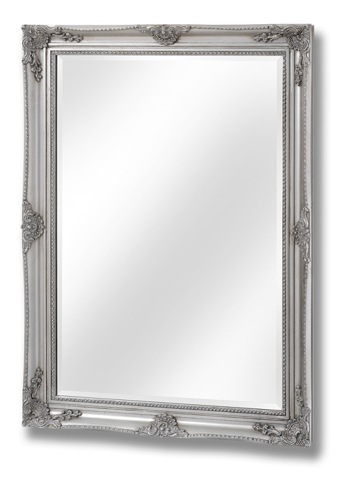 16309 French Vintage Style Antique Silver Effect Rectangle Ornate Wall Hanging Mirror