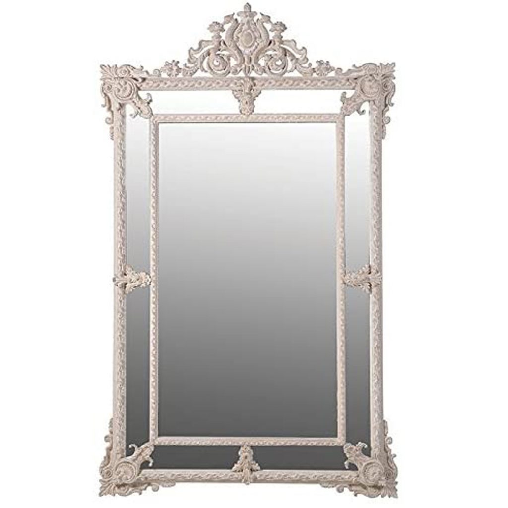 SHQ233 Large Antique Traditional Style Ornate Cream Frame Mirror