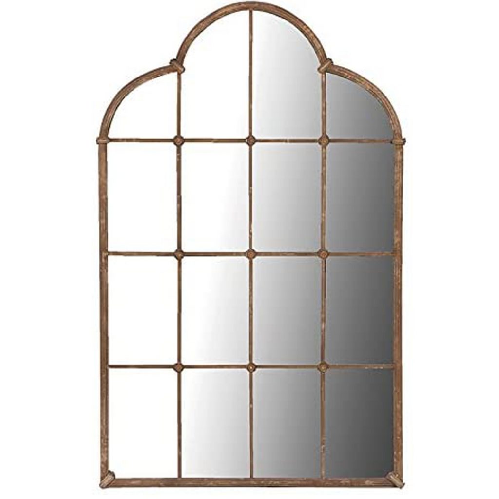 STN773 Antique Vintage Style Brown Distressed Effect Finish Large Lattice Mirror …