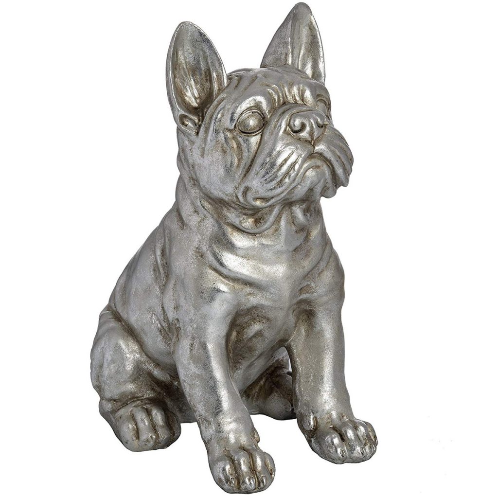 Antique Silver Grey French Bull Dog Ornament