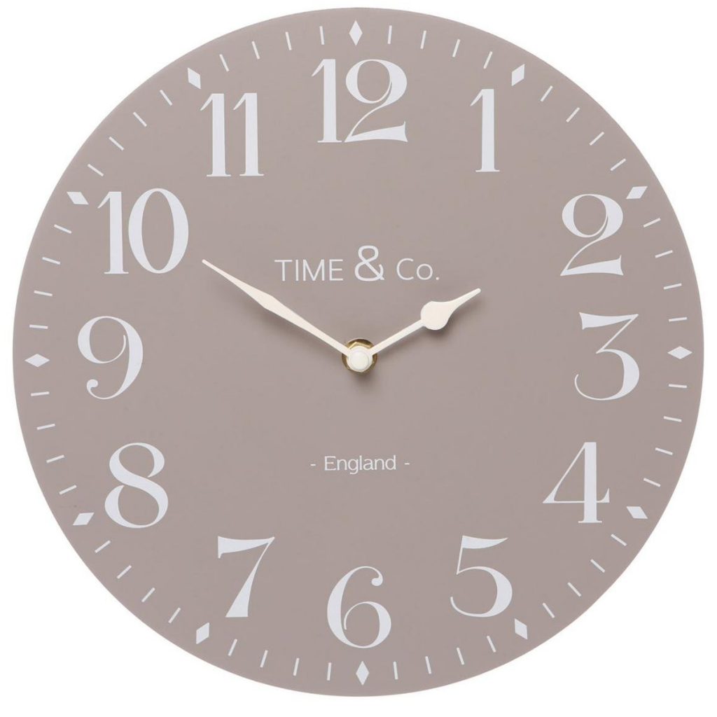 Grey Wooden Wall Clock In Gift Box