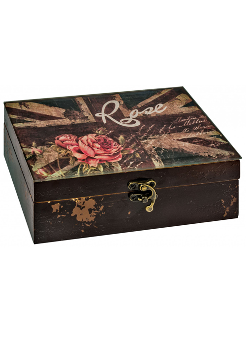 HFL067 Antique Rose Floral Trinket Storage Box