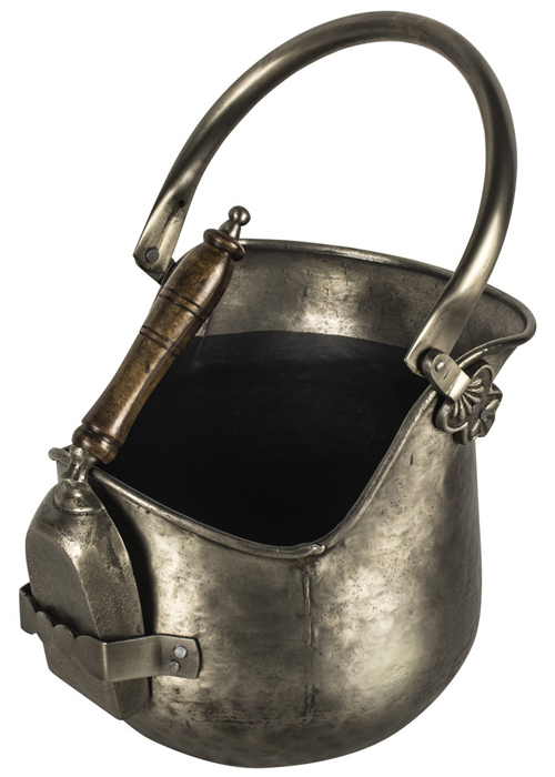 QPR029 Antique Grey Traditional Coal Bucket with Shovel