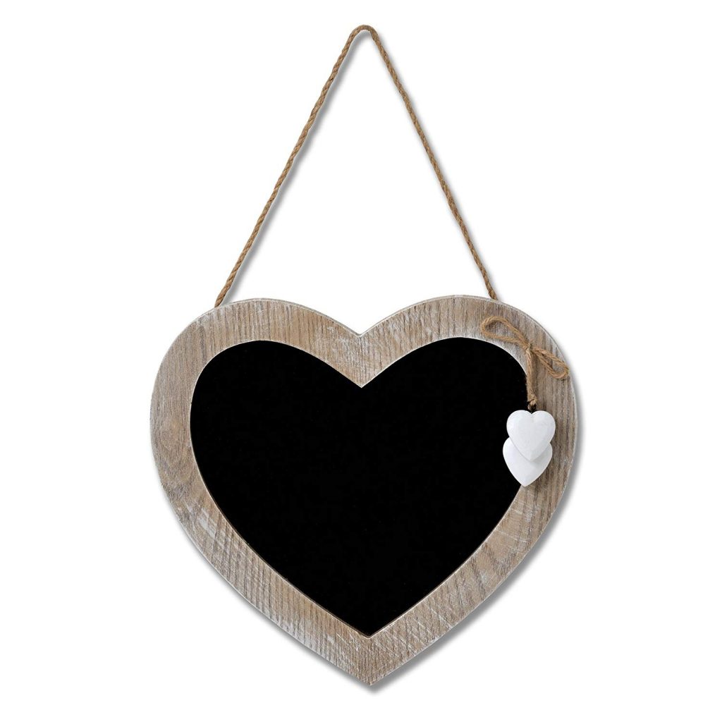 18596 Country Style Heart Wooden Chalk Board