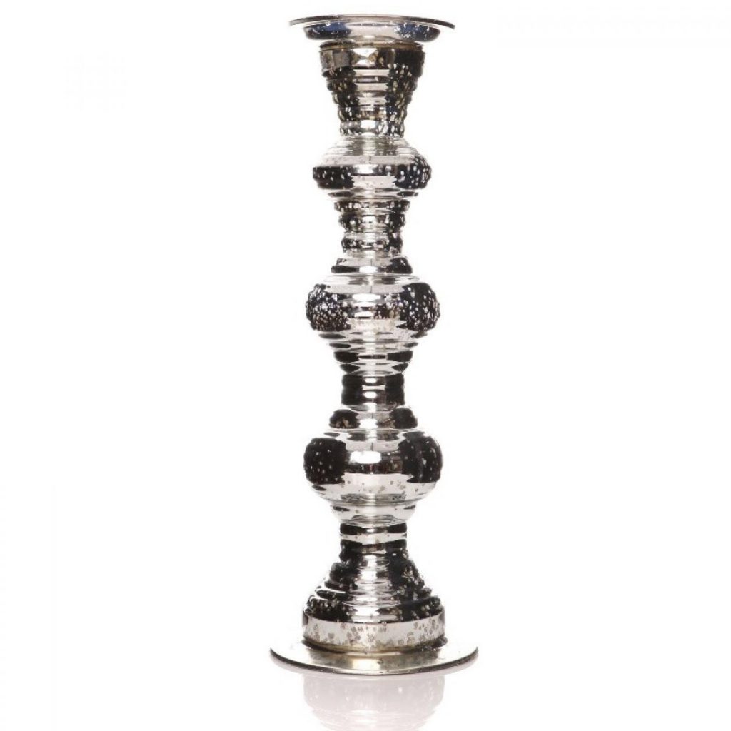 83179_ Tall Large Glass Shaped Pillar Candle Stick