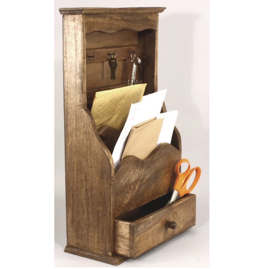 FA001-2 Vintage Style Rustic Wooden Letter Rack