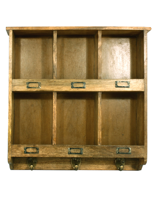 FA011 Vintage Industrial Style Solid Wood Open Storage