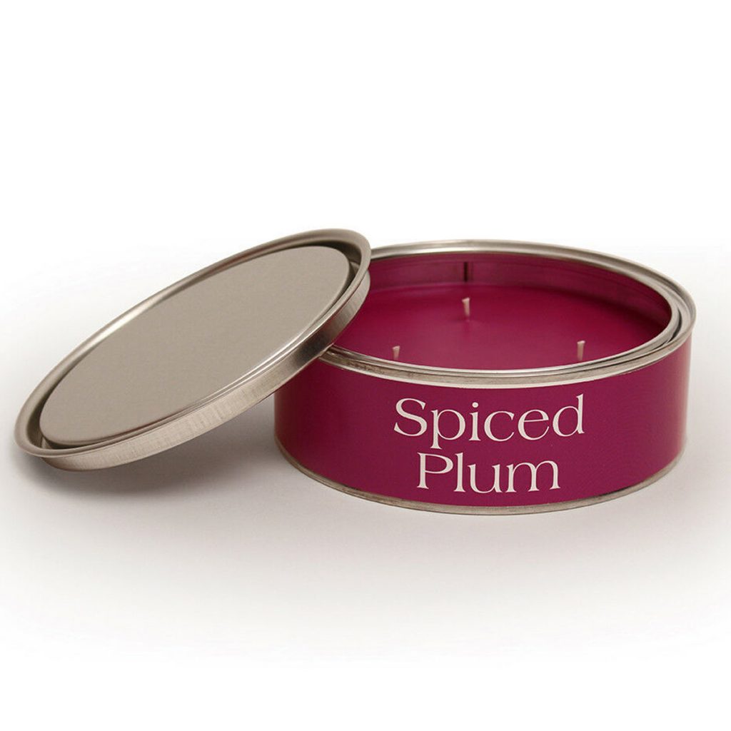 Hand Made Spiced Plum Triple Wicks CANDLE Tin