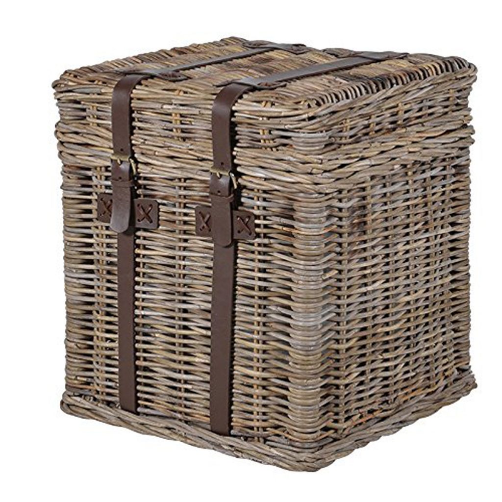 INT4025 Rustic Wicker Basket Hamper Table