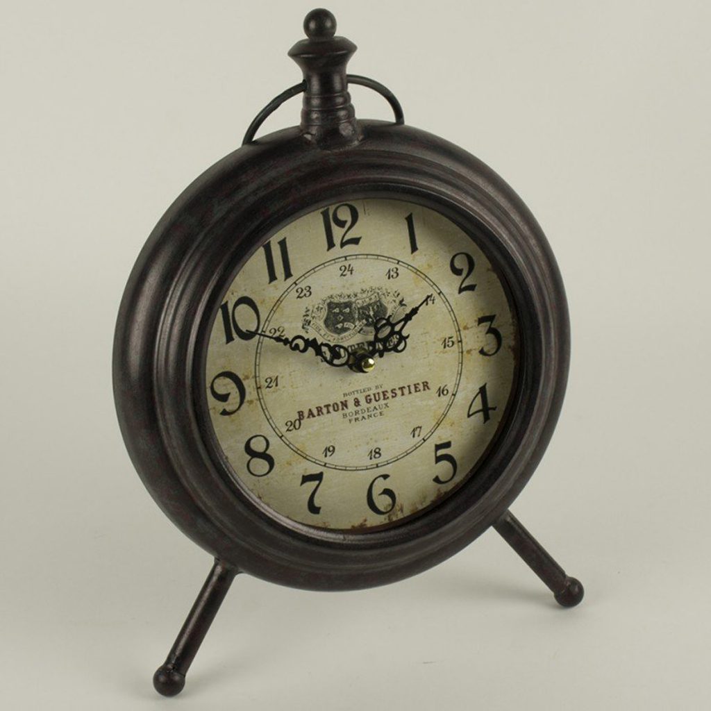 WBD020__French Antique Style Brown Mantel Clock