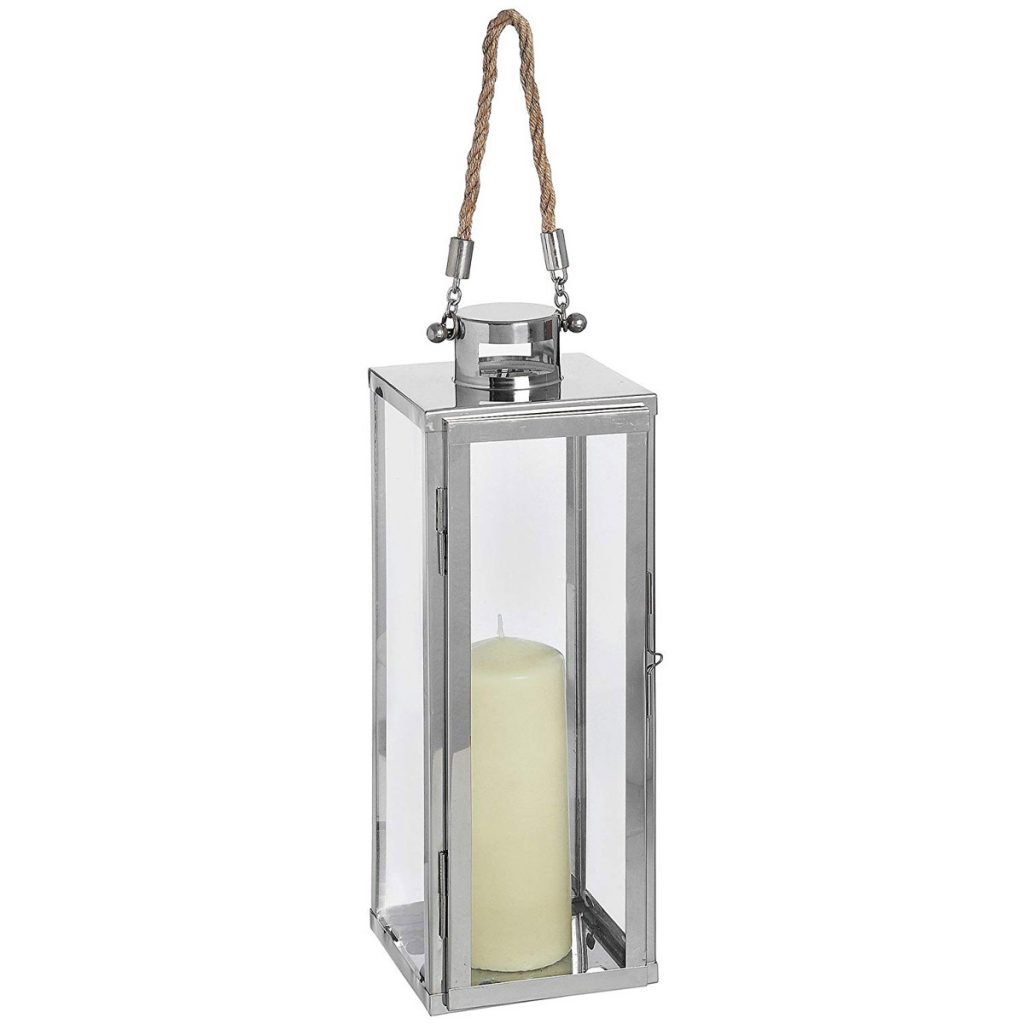 14437 Modern Chrome Floor Candle Lantern