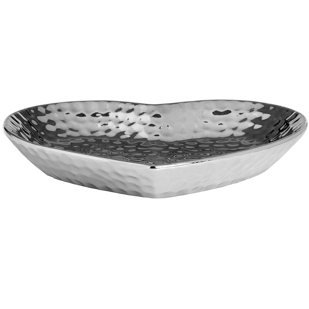 17839-b Silver Heart Jewellery Candle Dish