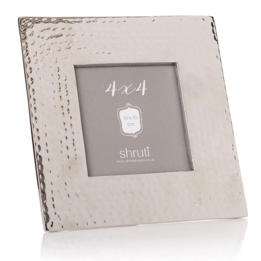 Hammered Silver Aluminium Square Photo Frame