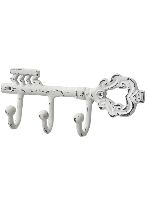 15074 Antique White Cast Iron Key Hooks