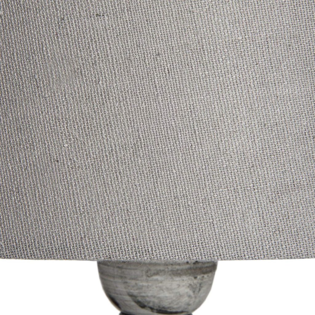 18552-b Antique Grey White Linen Table Lamp