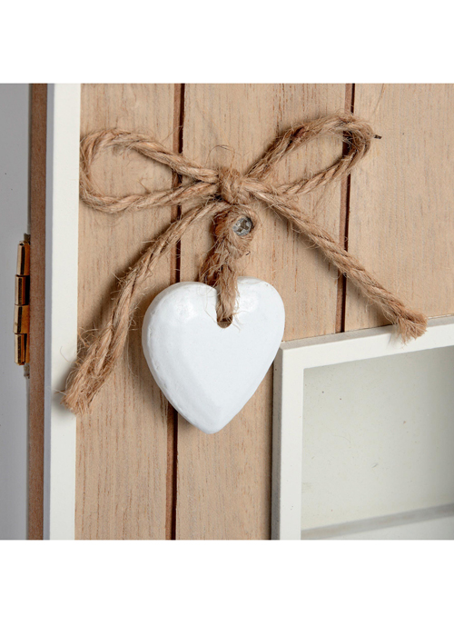 18655-b Country Rustic Heart Key Hooks Box