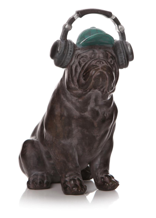 British Bulldog Dog Headphones Ornament