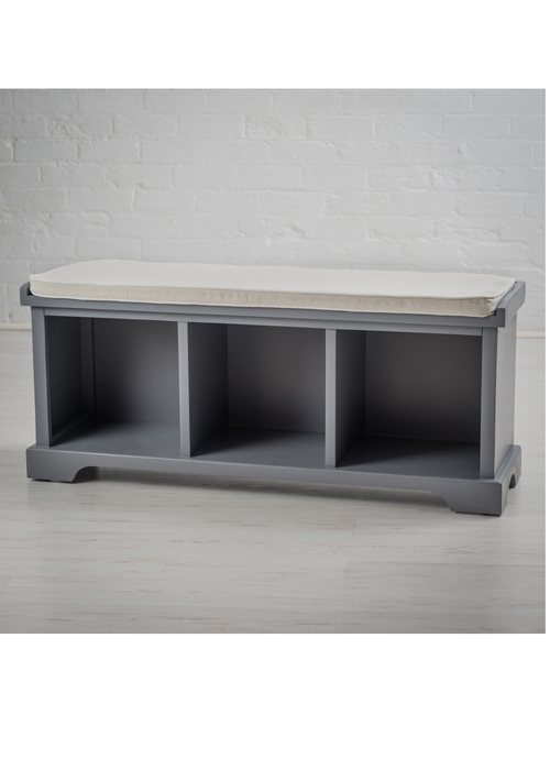 French Country Grey Storage Bench a