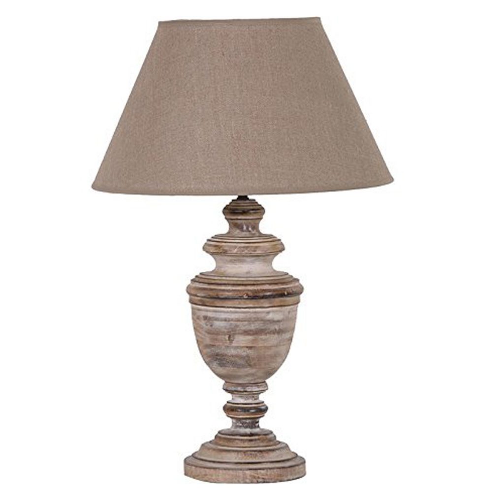 GPL195 Tall Linen Beige Brown Urn Table Lamp