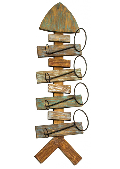 QEL023__Rustic Fish Shape Wine Display Rack