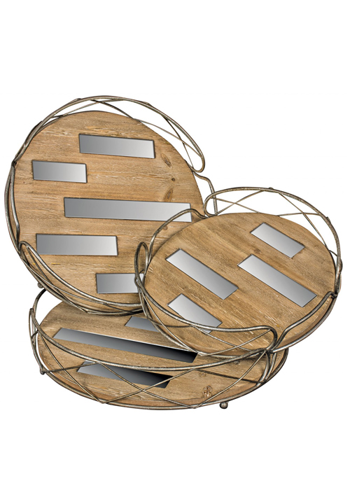 QEL043_Mirrored Wooden Nesting Trays Set of 3