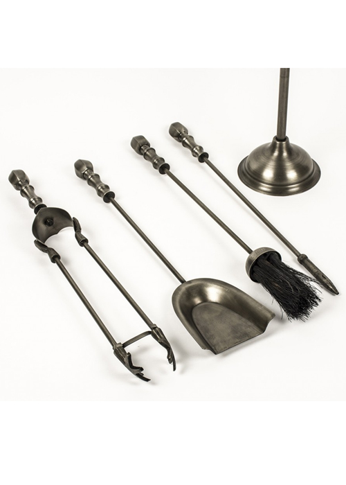 QPR026_5_Antique Grey Fireplace Companion Set