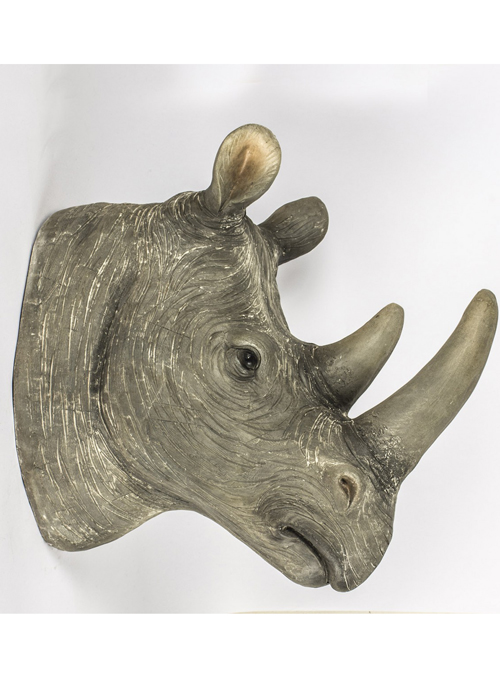 UDH001_2_Large Grey Rhino Animal Wall Decoration