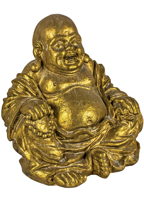 UDH003_Large Antique Gold Sitting Buddha Figurine