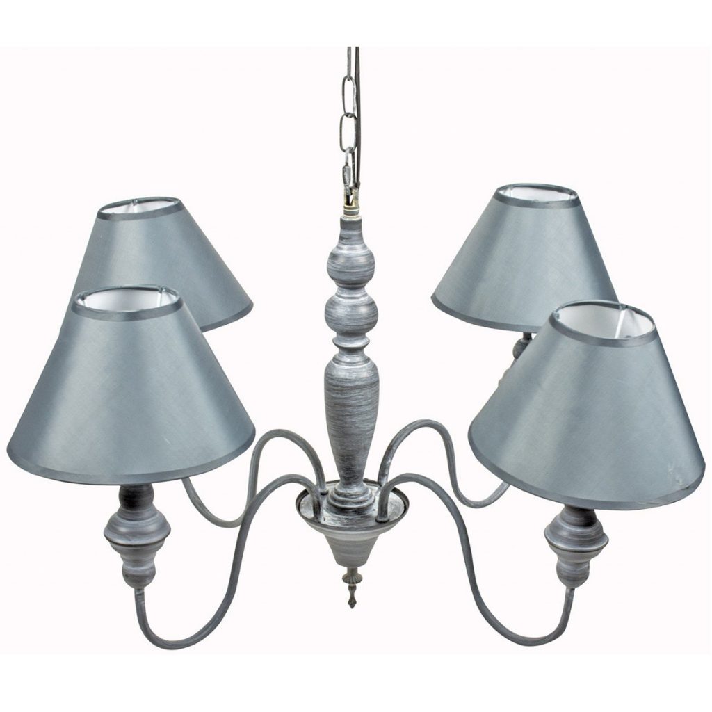 WEI003_Shabby Chic Grey Silver Ceiling Light