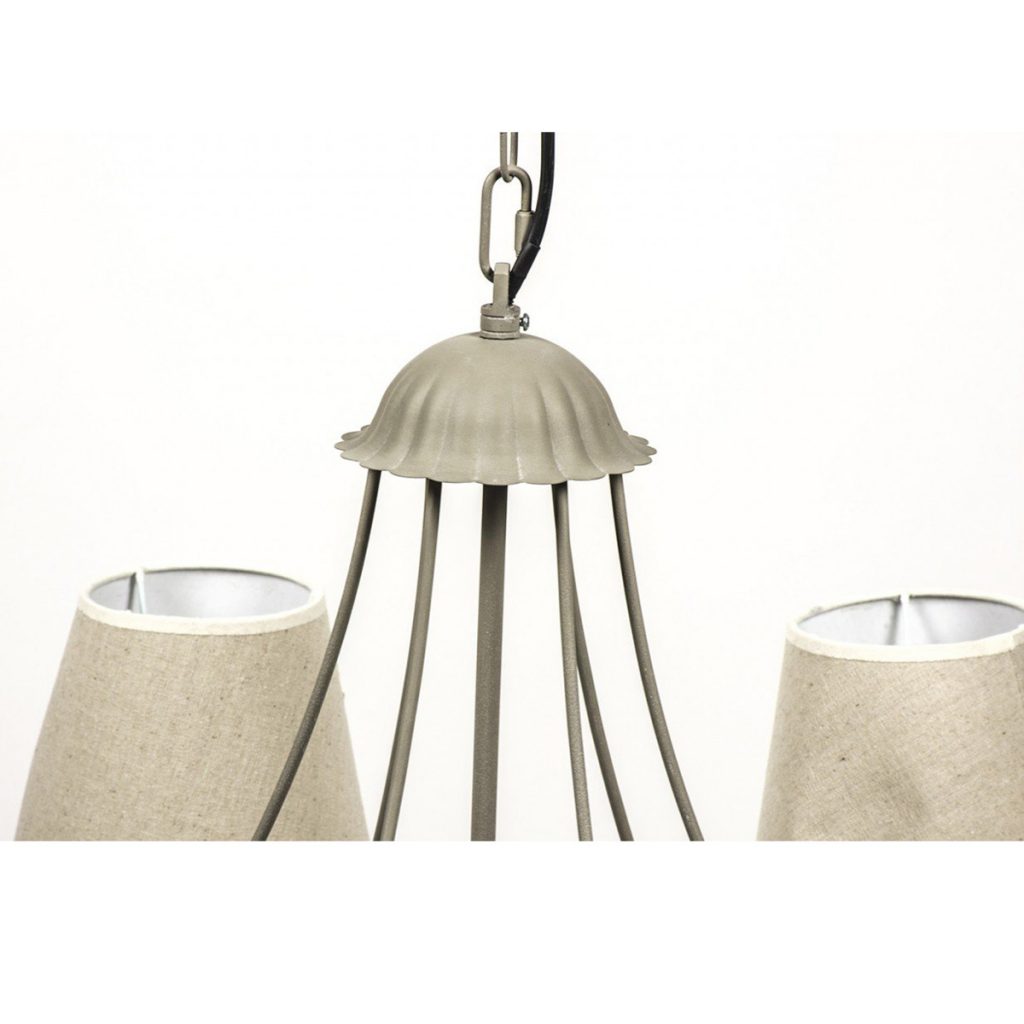 WEI006_4_Shabby Chic Grey Cream Metal Chandelier