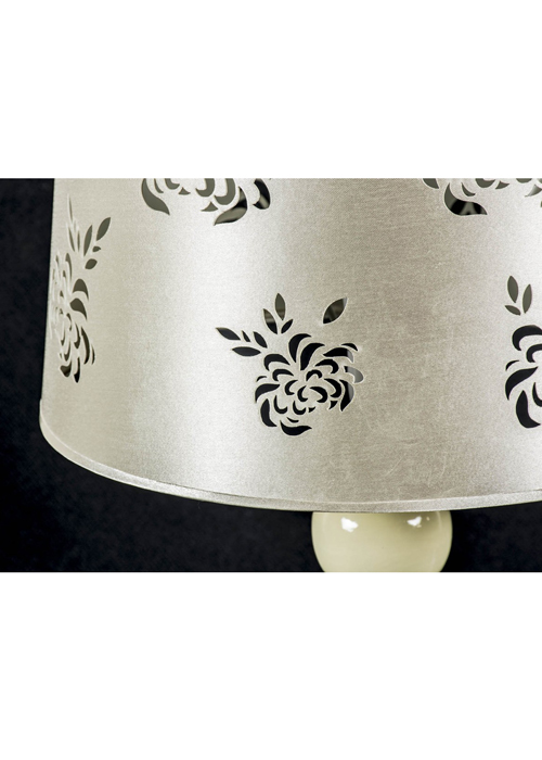 WUD008_4_Floral Metallic Gold Cream Table Lamp