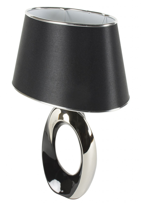 WUD010_1_Sculptural Silver Black Table Lamp