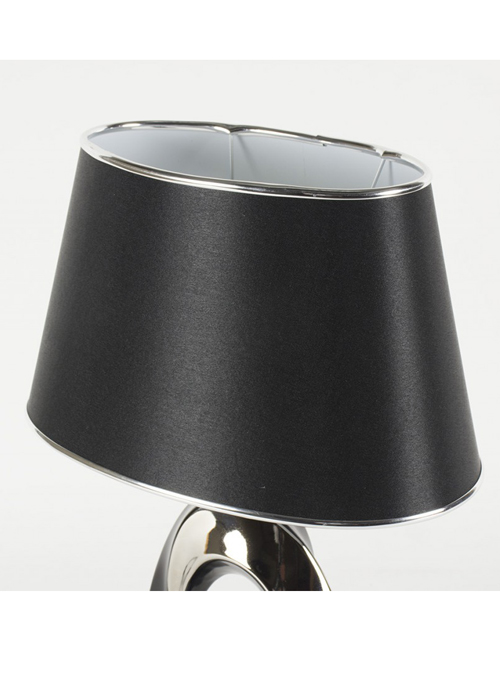 WUD010_2_Sculptural Silver Black Table Lamp