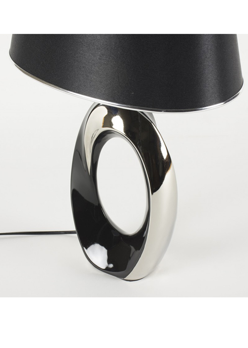 WUD010_3_Sculptural Silver Black Table Lamp