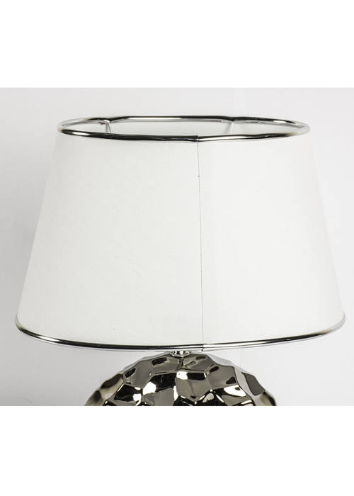 WUD011_2_Hammered Effect Silver Chrome Table Lamp