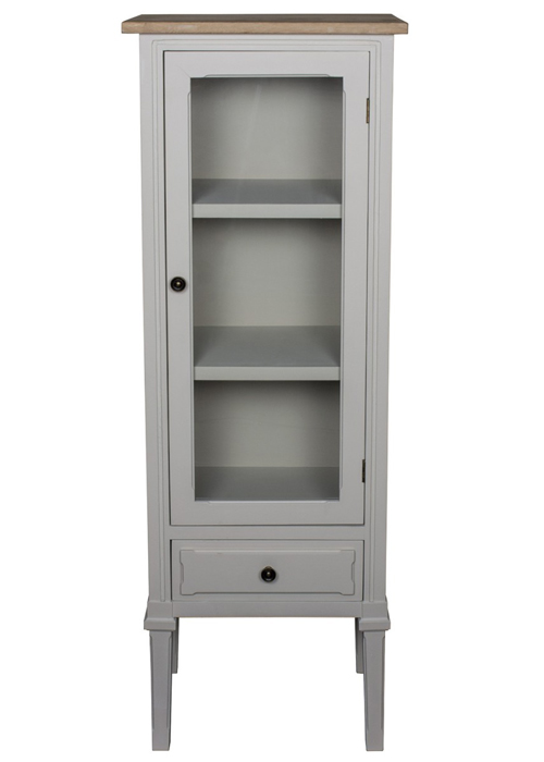 ZJW127_1_French Country Grey Glass Cabinet