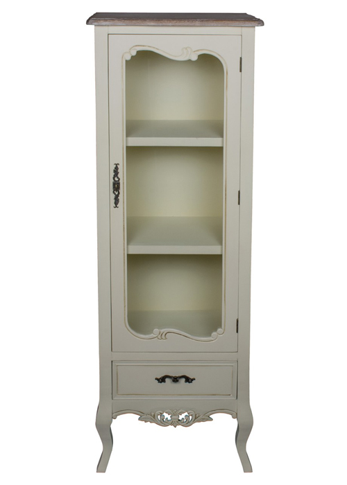 ZJW144_1_French Antique Grey Glass Display Cabinet