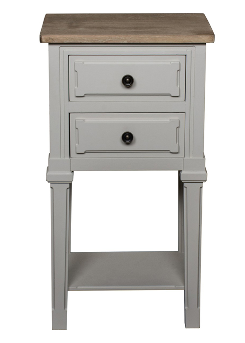 ZJW152_1_French Country Grey Bedside Table