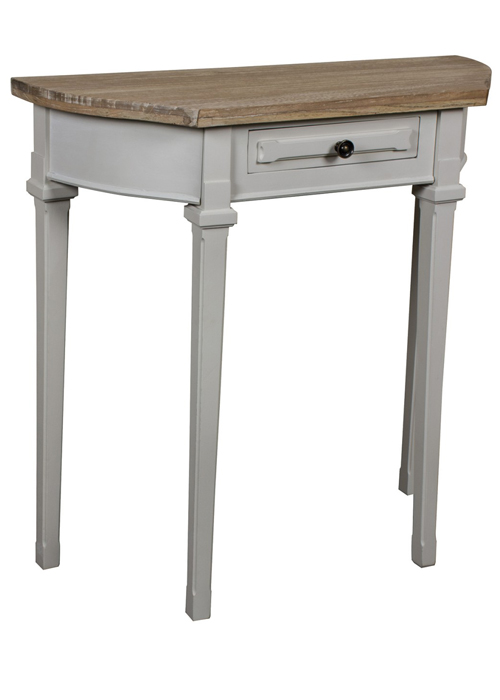 ZJW155_French Country Grey Demi Lune Console Table