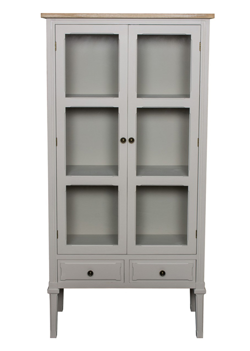 ZJW157_1_French Country Grey Display Cabinet