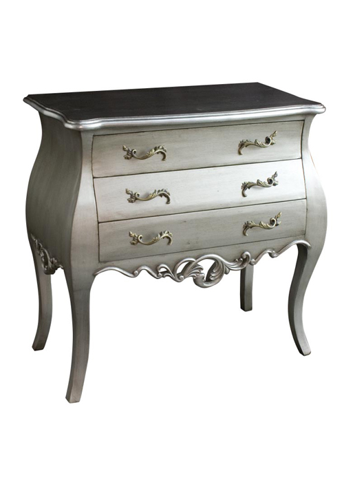 pls020_Ornate Grey Silver Chest of Drawers